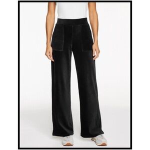 Coldwater Creek 🫐 Black Leopard Velvet Women's Pants